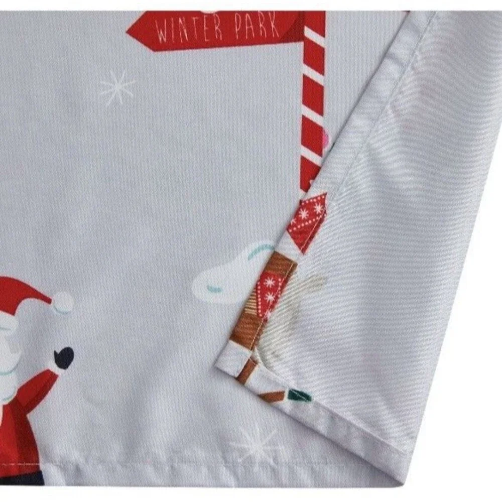 Holiday Collection Fabric Shower Curtain Santa & Reindeer 72 in x 72 in